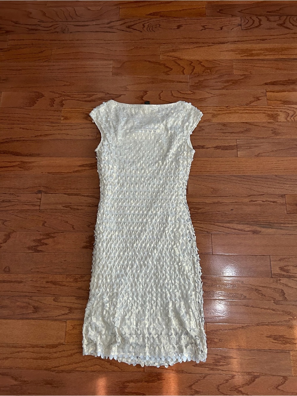 Cartise White Textured Midi Dress Size 6 Bridal Rehearsal Dinner Cocktail - Picture 8 of 8